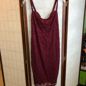 Burgundy Lace Cocktail Dress